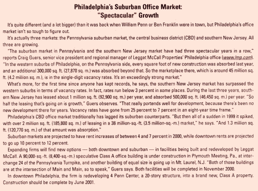Philadelphia Suburban Office Market (sidebar)