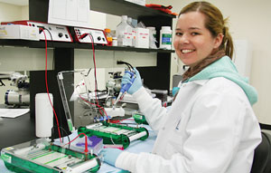 Biotech worker