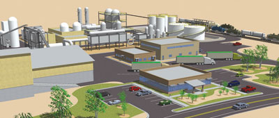 Rendering of Fulcrum BioEnergy ethanol plant