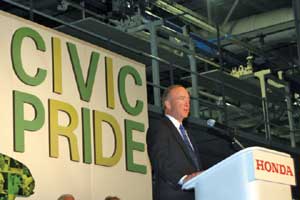 Gov. Daniels at the Honda dedication in Greensburg