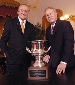 Ohio Gov. Ted Strickland and Lt. Gov. Lee Fisher