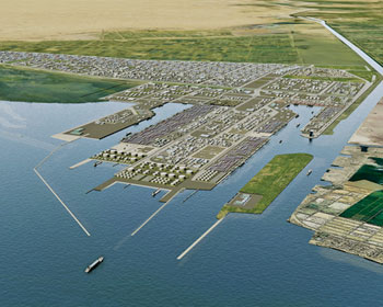 DHV's vision of the new Port Sa&iuml;d East Port and Industrial Zone development in Egypt.