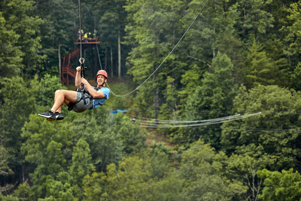 Ziplining at the Cliffview Resort in Compton