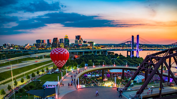 Waterfront Park and Louisville skyline Photo courtesy Go To Louisville