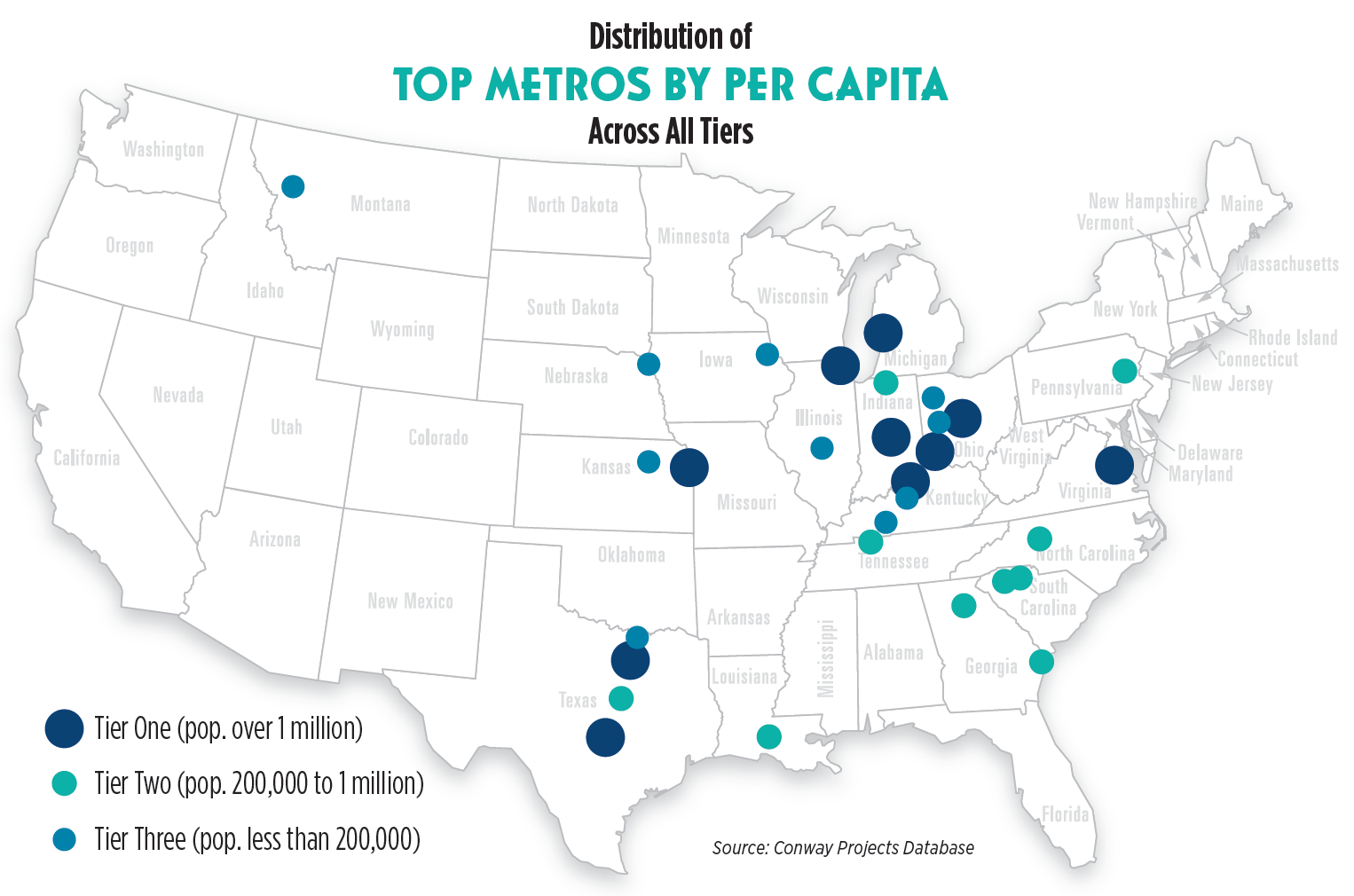 2023 Top Metros Per Capita Distribution Map