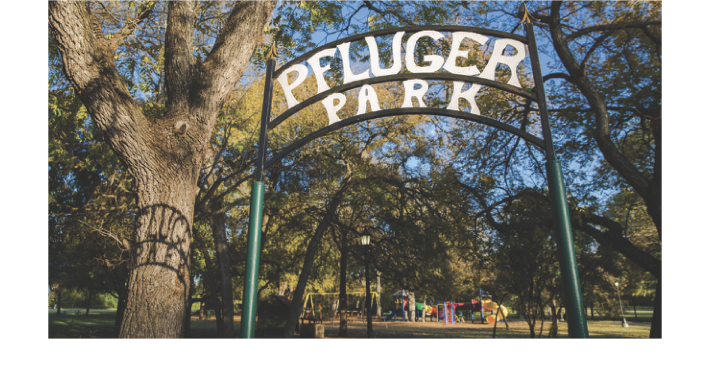 Pfluger Park in downtown Pflugerville, one of the rapidly rising suburbs of Austin.   Courtesy of Pflugerville Community Development Corp.