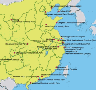 Location of Chemical Industry Parks in the People's Republic of China 