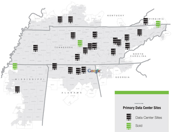 Data Center Sites Map