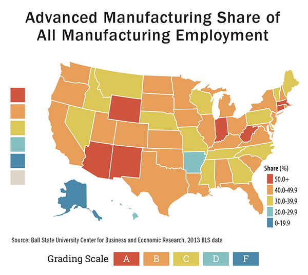 Average Manufacturing Share US Map Chart