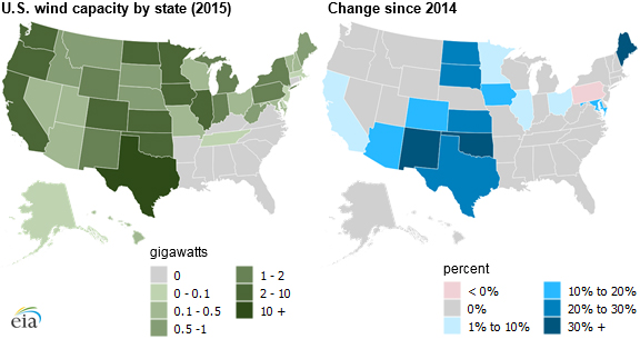 Growth In US Wind Maps