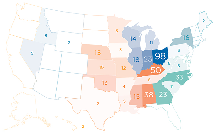 Top Micropolitan Projects Map