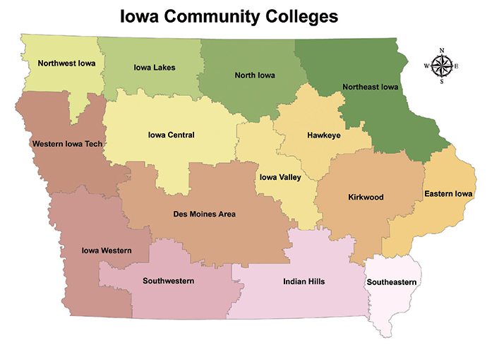 Iowa Community Colleges Map