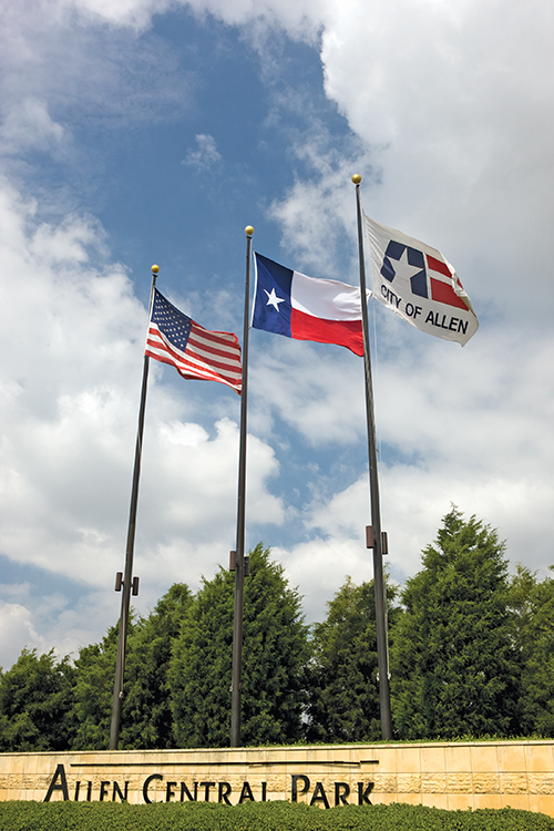 Allen Central Park Flags