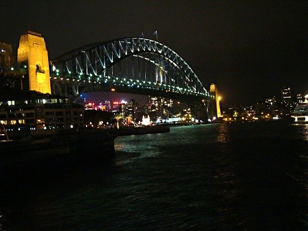 Sydney Harbor Bridge, beautifully lit at night