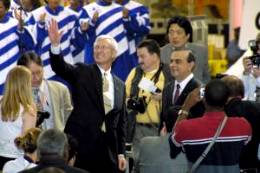 Nissan CEO Carlos Ghosn (pictured right) opening the automaker's plant in Canton, Miss.